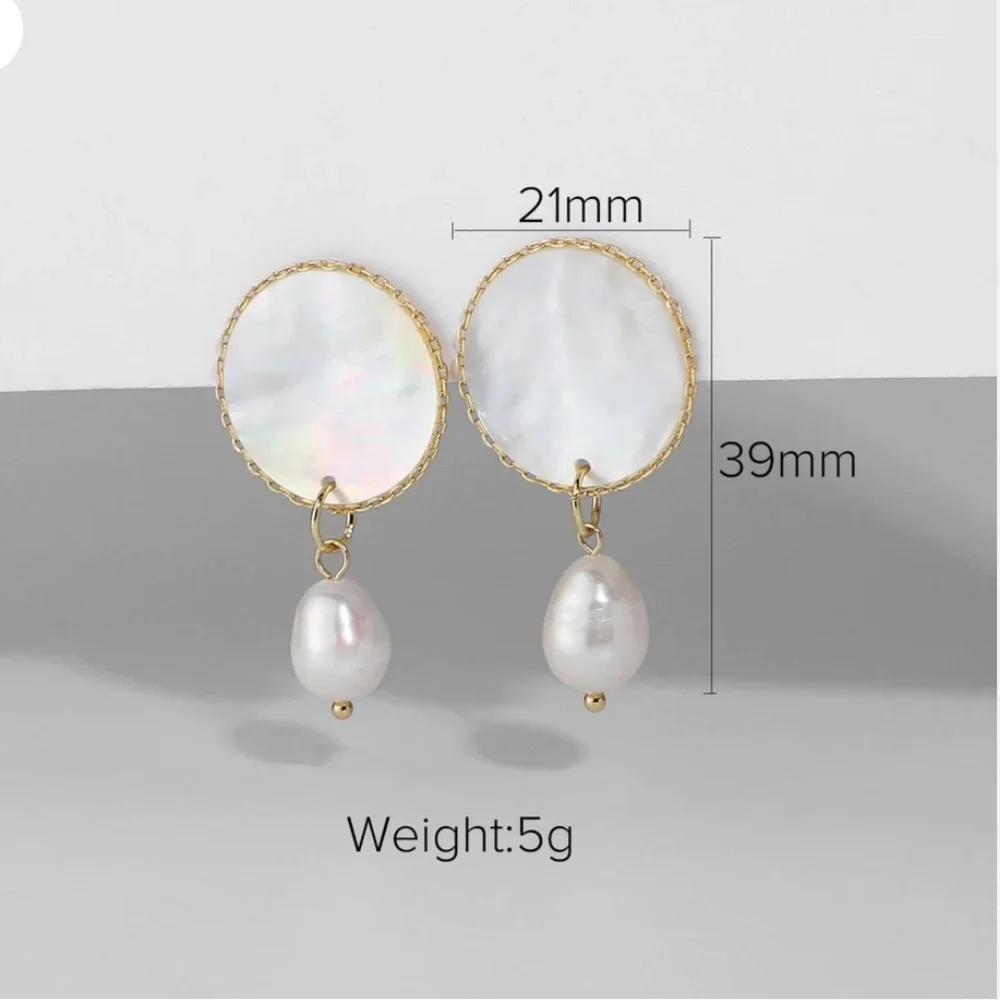 ❤️🔥BOGO FREE boutique 18K gold plated Pearl dangle earrings jewelry statement - Picture 3 of 5